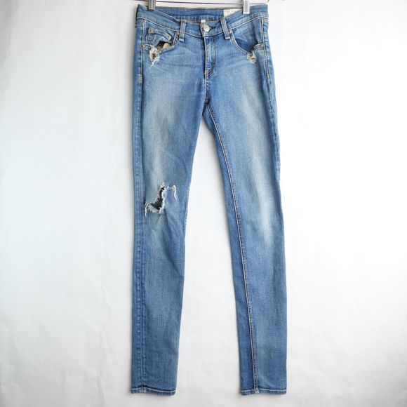 Rag & Bone Women's Ankle Skinny Jeans with Distressed Size 26 Style W1502K520 - Picture 1 of 14